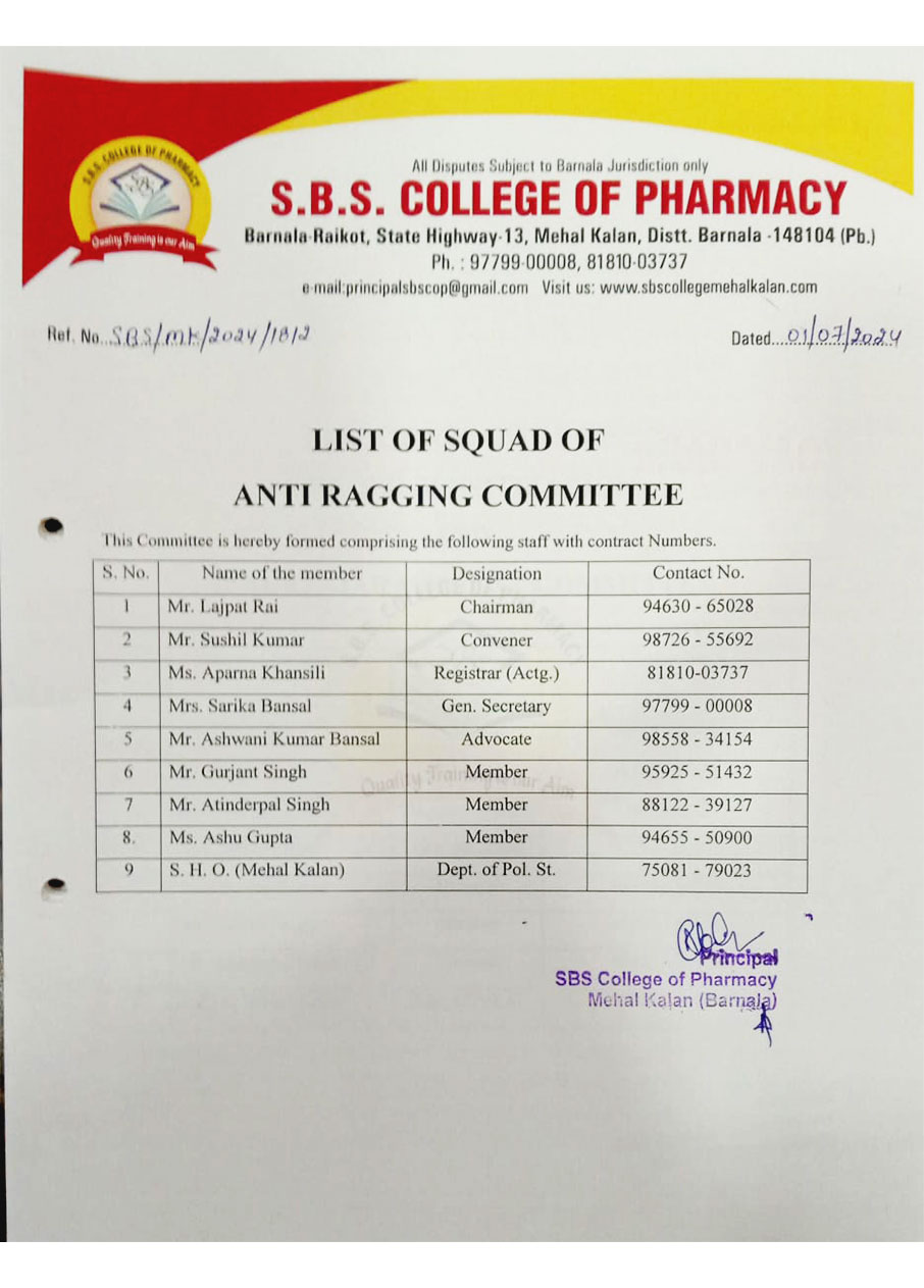 anti-ragging-committe